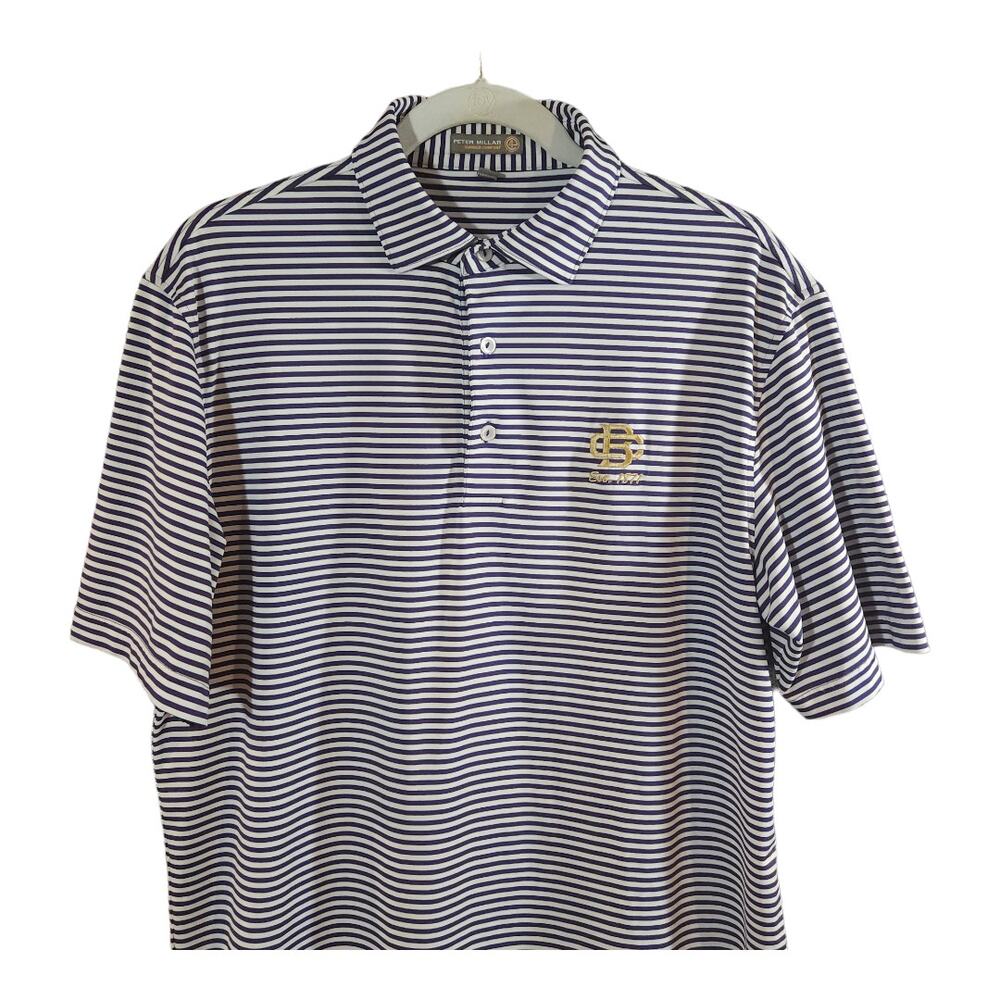 Peter Millar Summer Comfort Short Sleeve Striped Performance Golf Polo Men's M - Picture 3 of 7